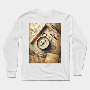 Vintage Compass - Cartographer's Dream Long Sleeve T-Shirt